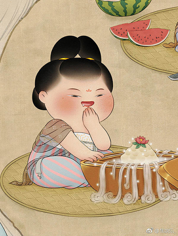 胖脸吉祥消暑图（图ZMTIzODcwNDY4） - 概念设定 - 站酷设计师焦响乐原创素材 - 站酷ZCOOL