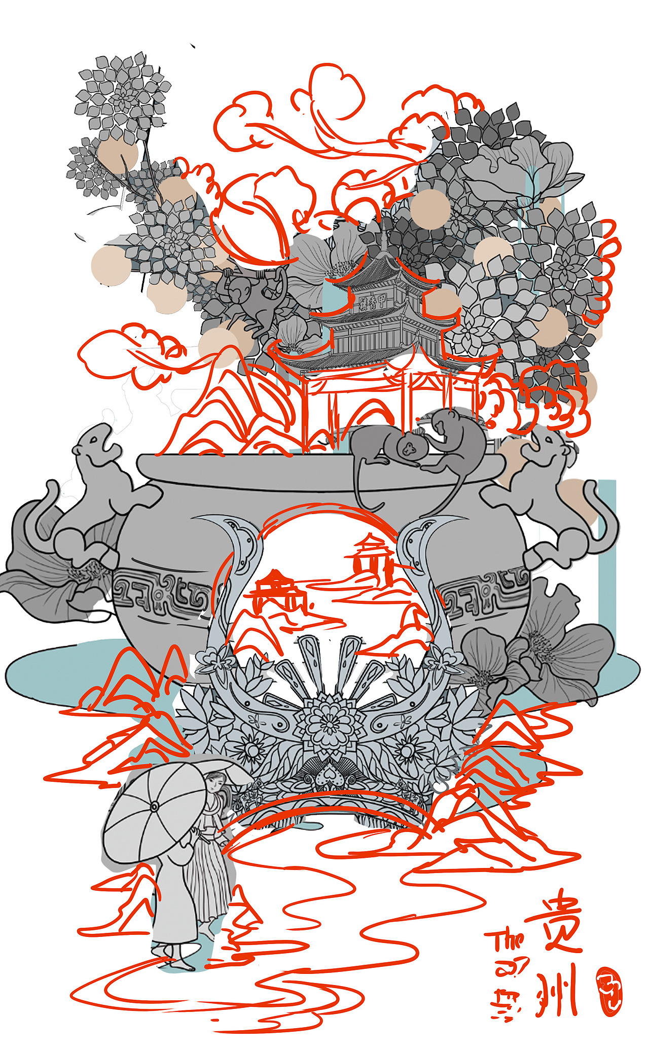 贵州少数民族——苗族（图ZMjkxMDExMzUy） - 商业插画 - 站酷设计师无糖椰青原创素材 - 站酷ZCOOL