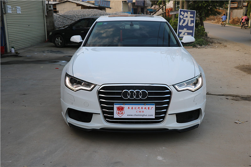 Audi奥迪A6L改装小包围保险杠下巴扰流前后唇侧裙尾翼