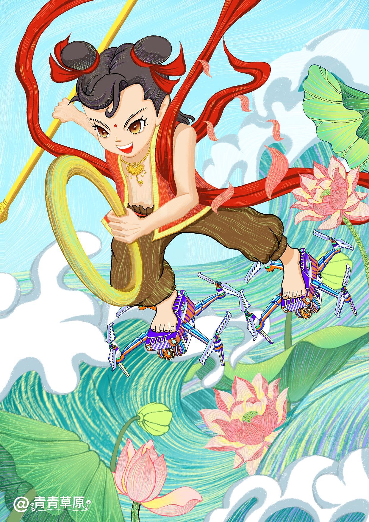 跨时空奇遇记插画设计