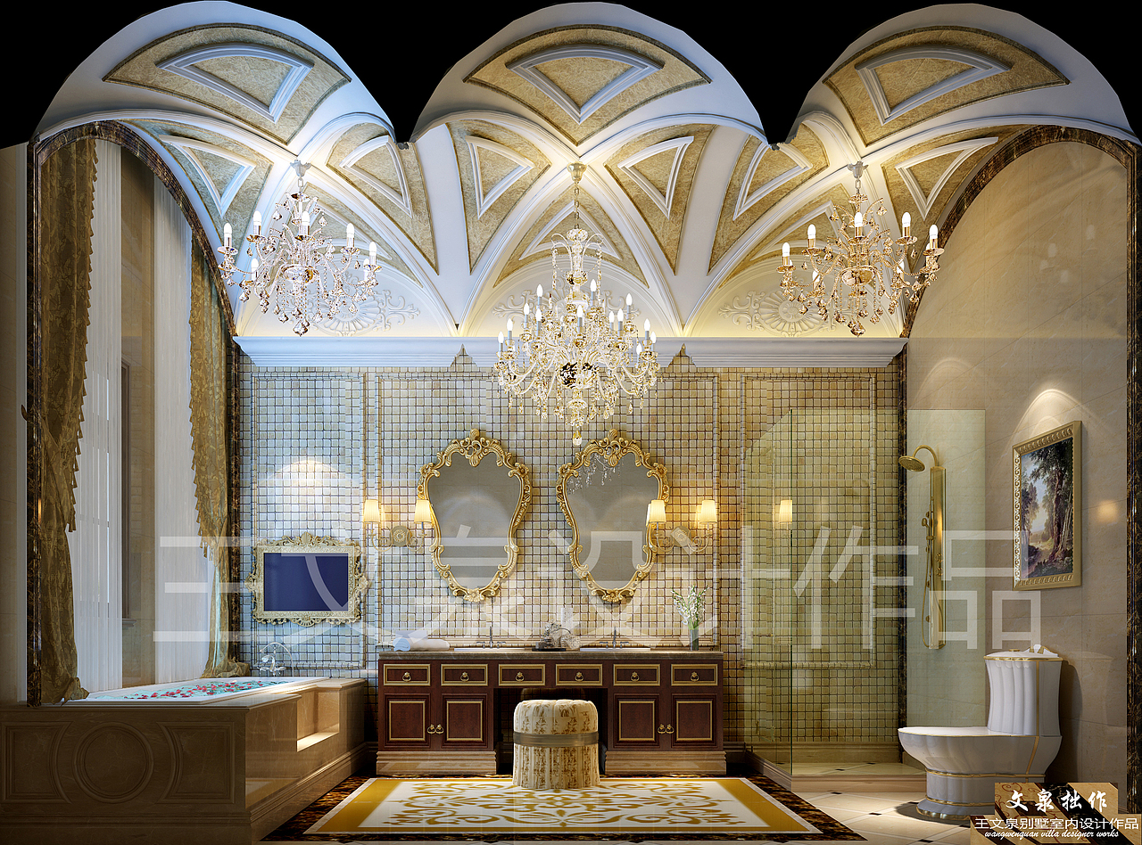 欧式 法式 中式 新中式 现代别墅设计效果图作品王文泉