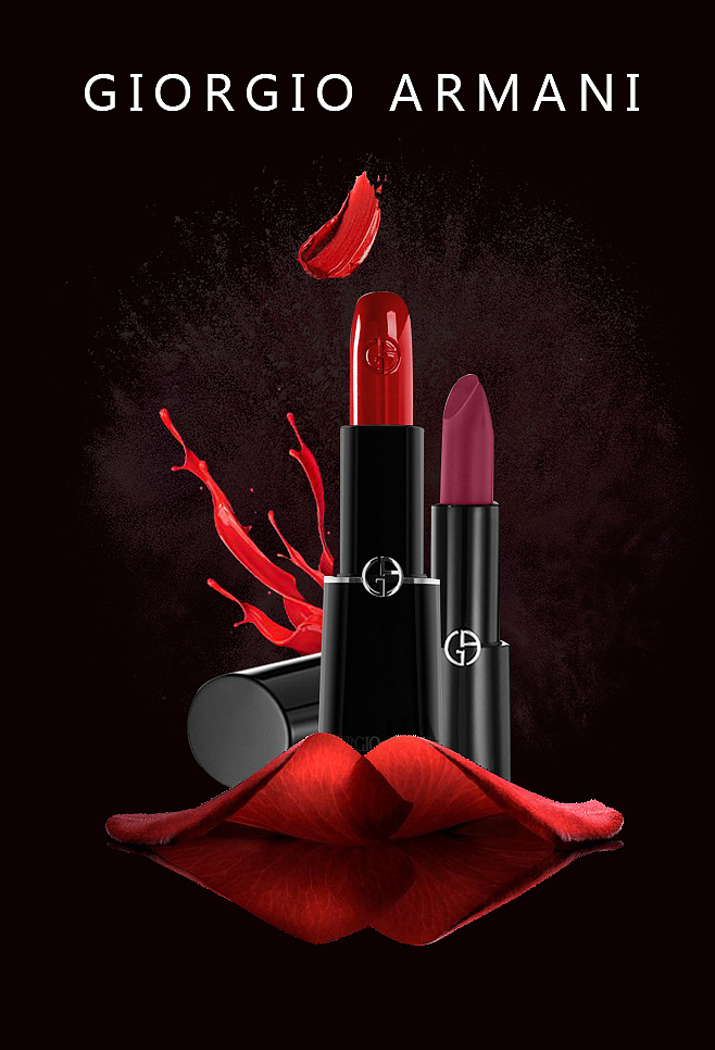 阿玛尼口红海报设计