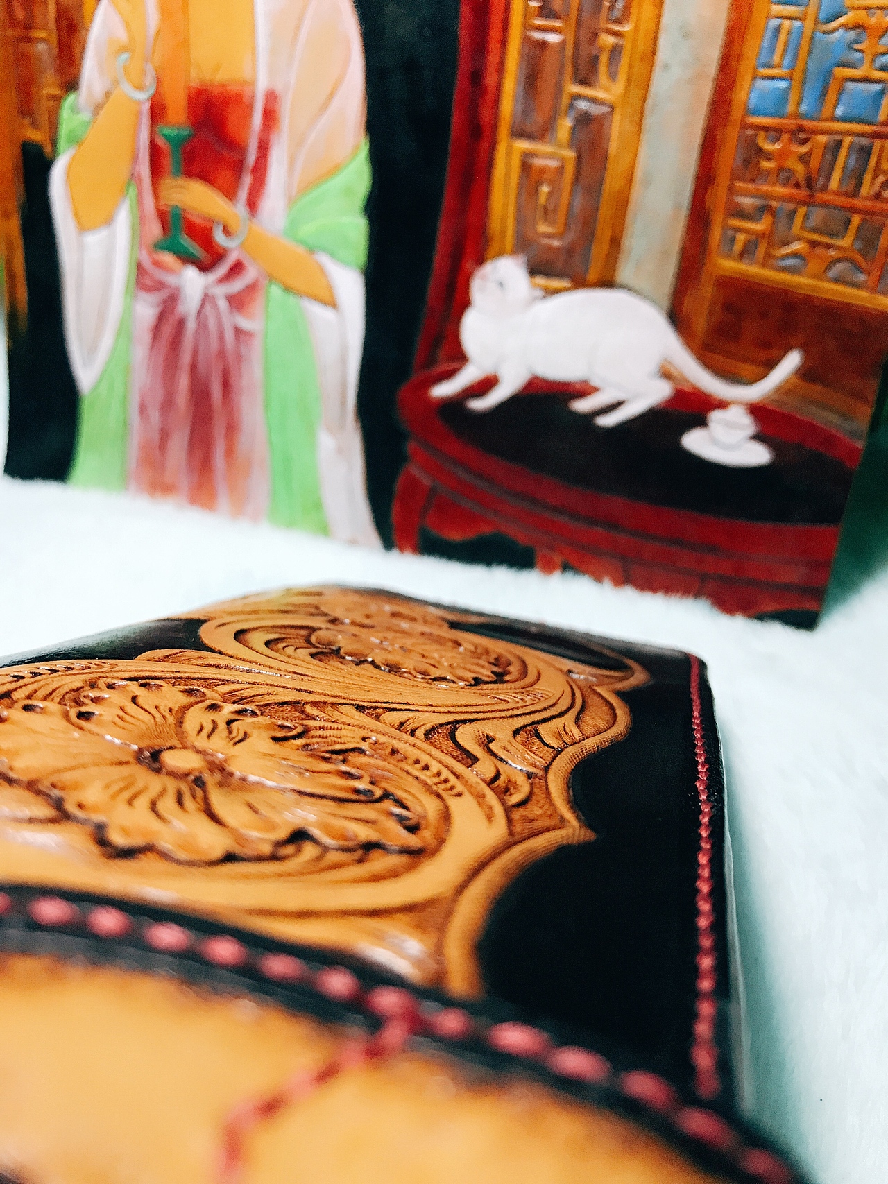 皮雕画 时光会把色彩沉淀。