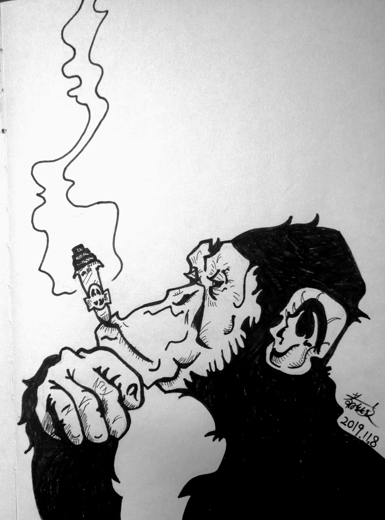 大猩猩抽烟头像图片