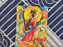 手绘水彩小卡原创绘画