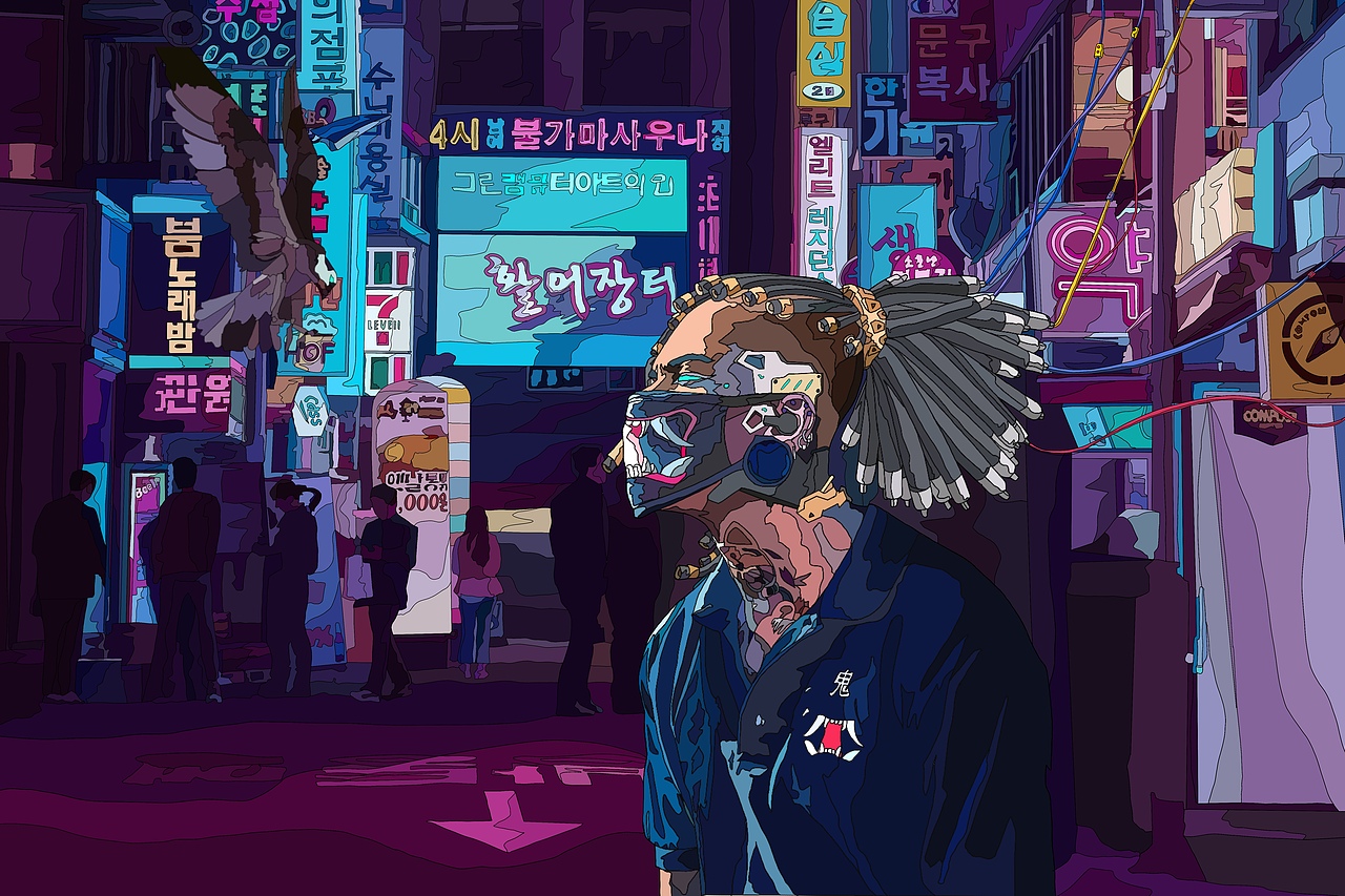 机械城市印象——赛博朋克风格插画创作(图ZMjI3OTM3NzA4) - 创作习作 - 站酷设计师阿添好困原创素材 - 站酷ZCOOL