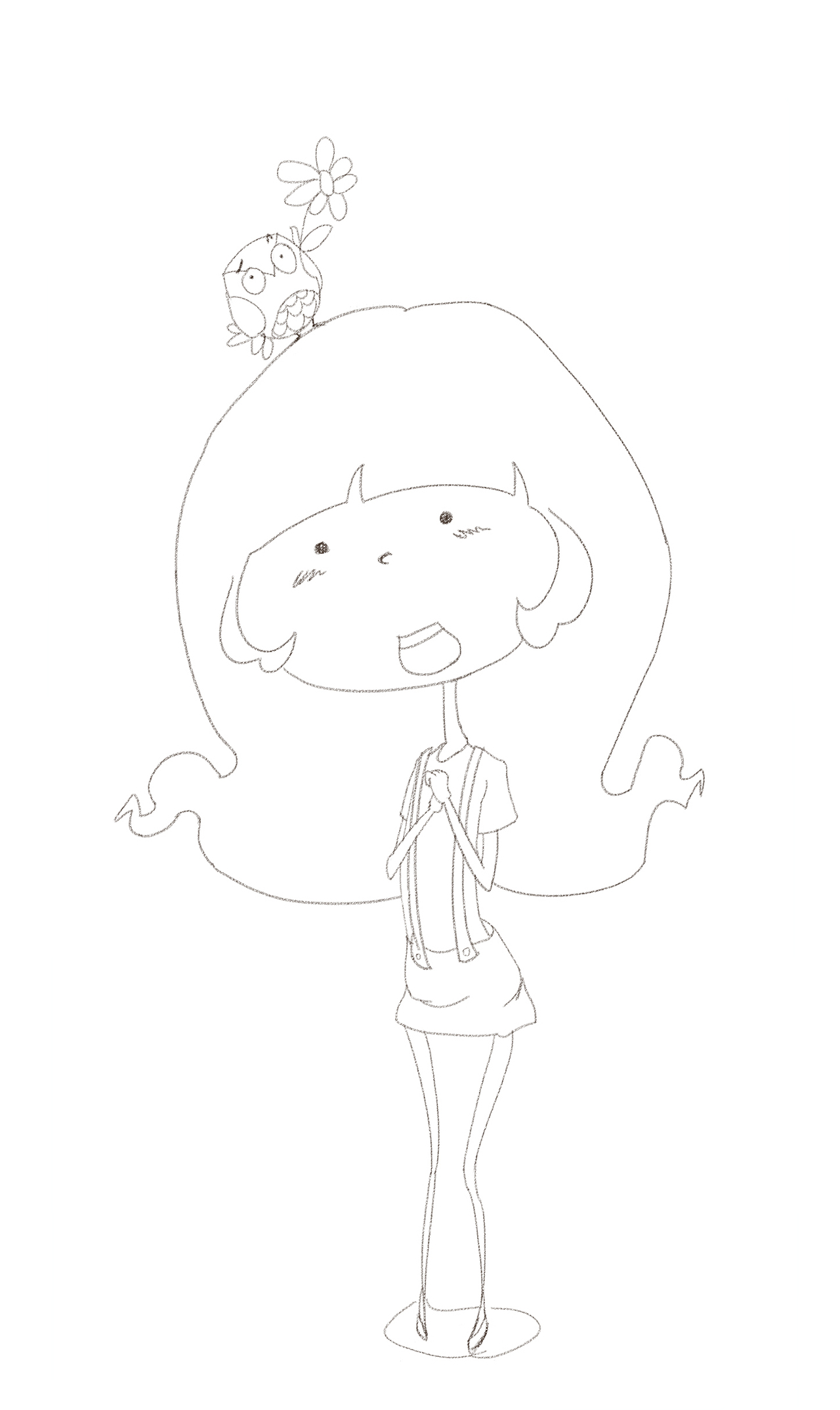 【原创习作】女孩儿和小鸟儿~（图ZMjIzMjExMzY=） - 创作习作 - 站酷设计师莫小找原创素材 - 站酷ZCOOL