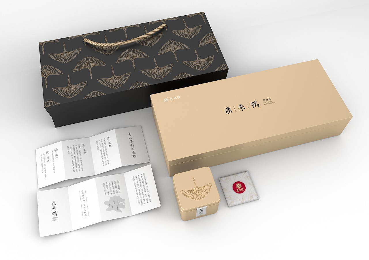鼎来鹤白茶包装（图ZMTI0NjM5MDY4） - 包装 - 站酷设计师浮云淡淡原创素材 - 站酷ZCOOL