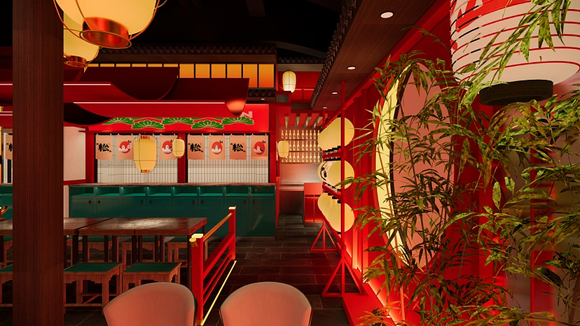 随形原创设计-长沙漫山日料（图ZMzIxNTEyNTU2） - 酒店餐饮设计 - 站酷设计师随形空间设计原创素材 - 站酷ZCOOL