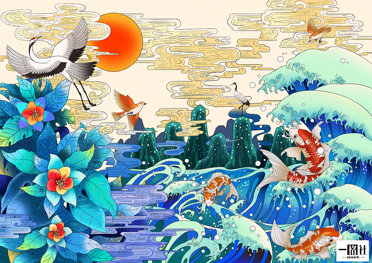 国潮风格插画（图ZMjUxMDAxMjgw） - 商业插画 - 站酷设计师一格社原创素材 - 站酷ZCOOL