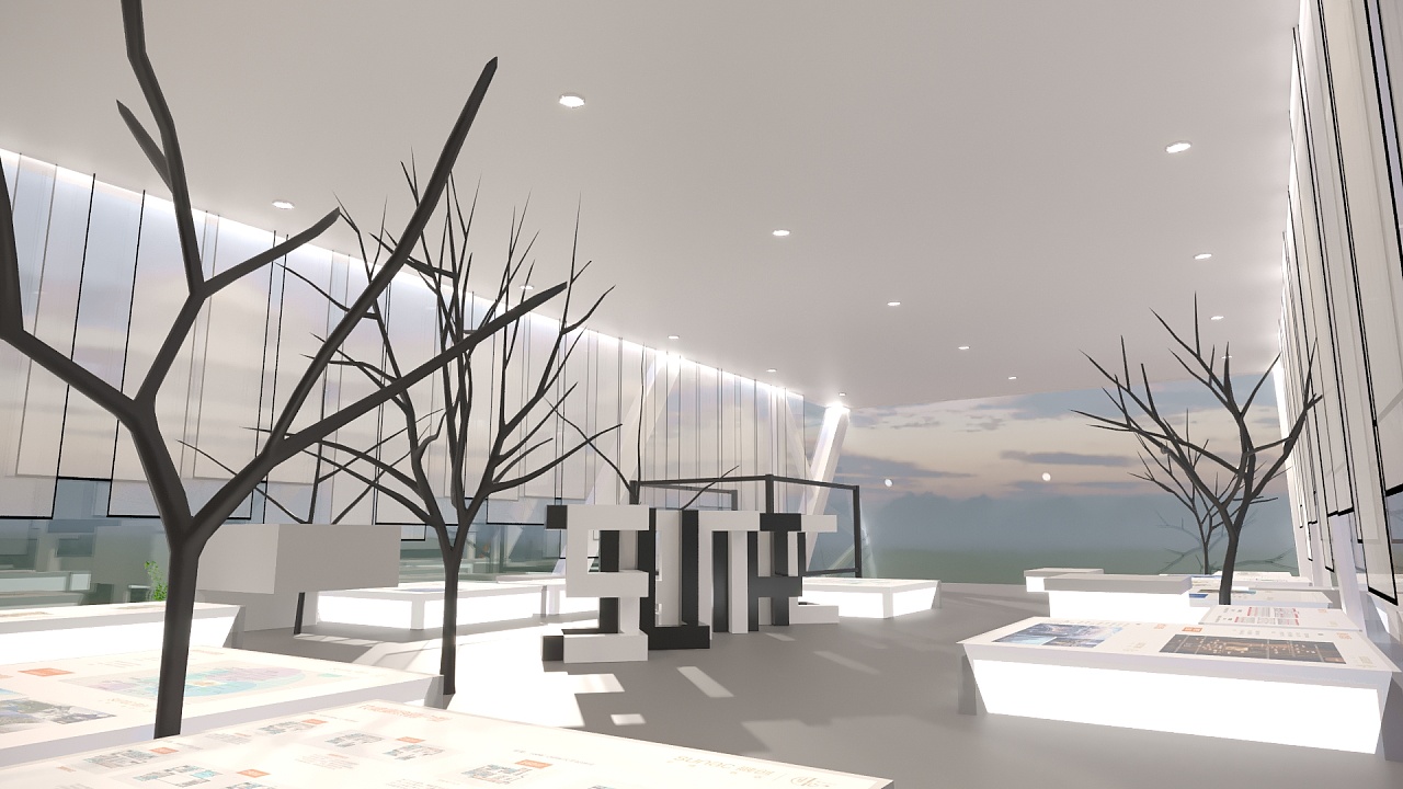 户外双层玻璃展厅