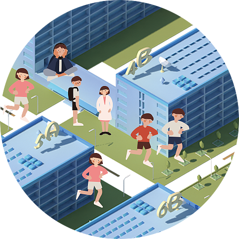 2020青春答卷我爱徐州工程学院系类插画设计