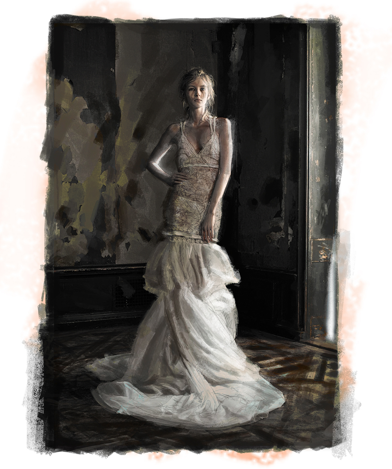 一套白色礼服手稿