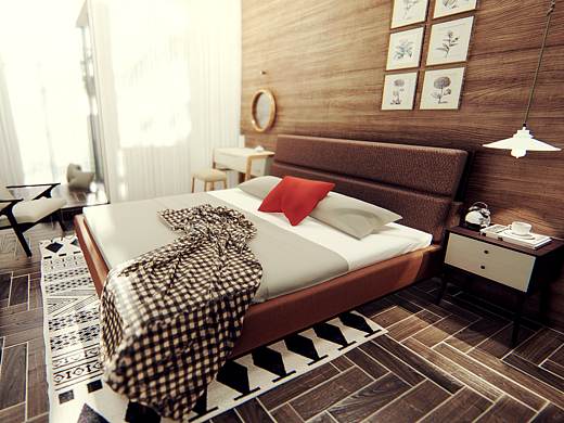 自己卧室效果图和床的选择