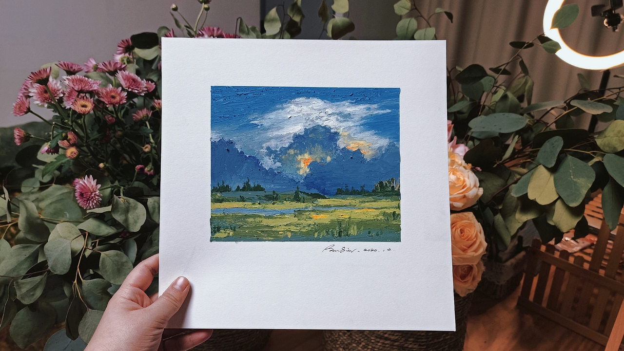 【纸面油彩】云彩系列 | 九张（图ZMjM2MjIzMjI4） - 绘画 - 站酷设计师Palette潘Sir原创素材 - 站酷ZCOOL