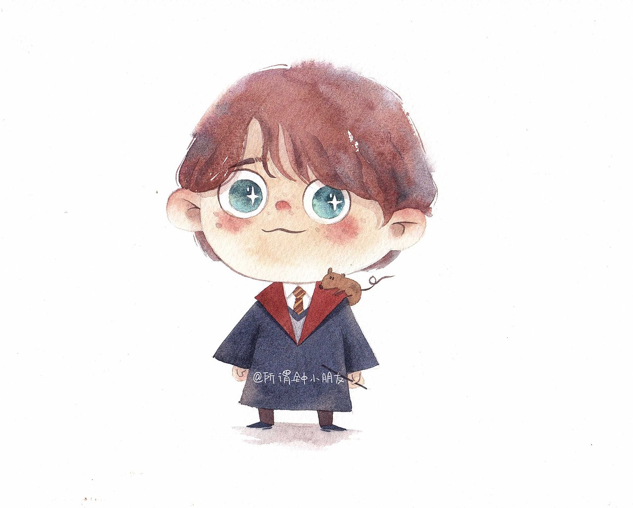 哈利波特系列手绘水彩角色
