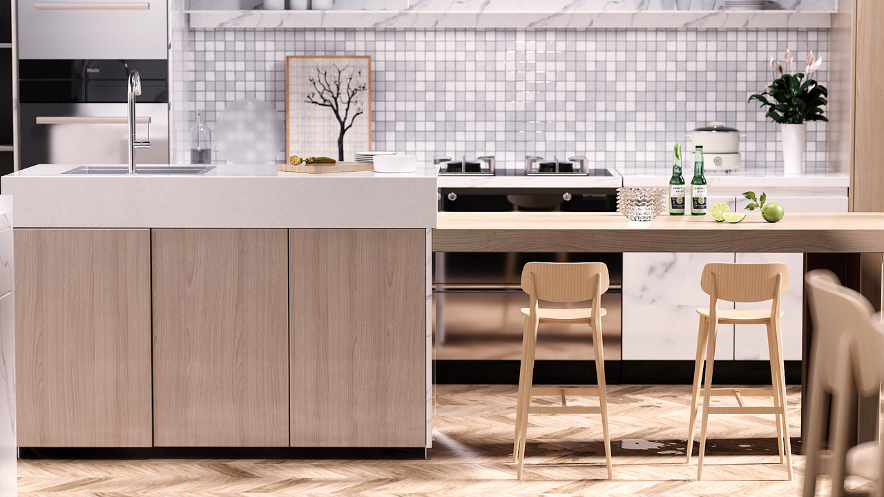 防滑厨房垫 三维动画设计