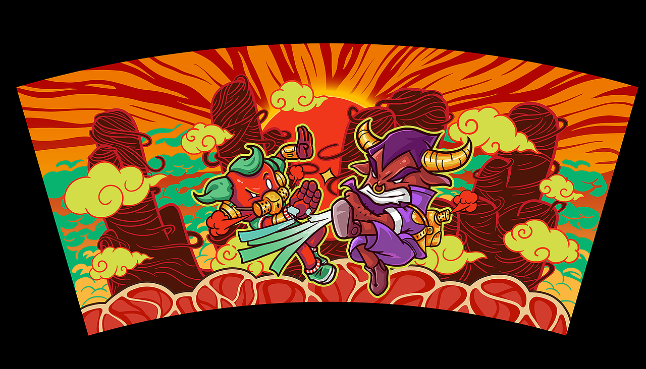 玖玖爱-西游记系列泡面包装插画