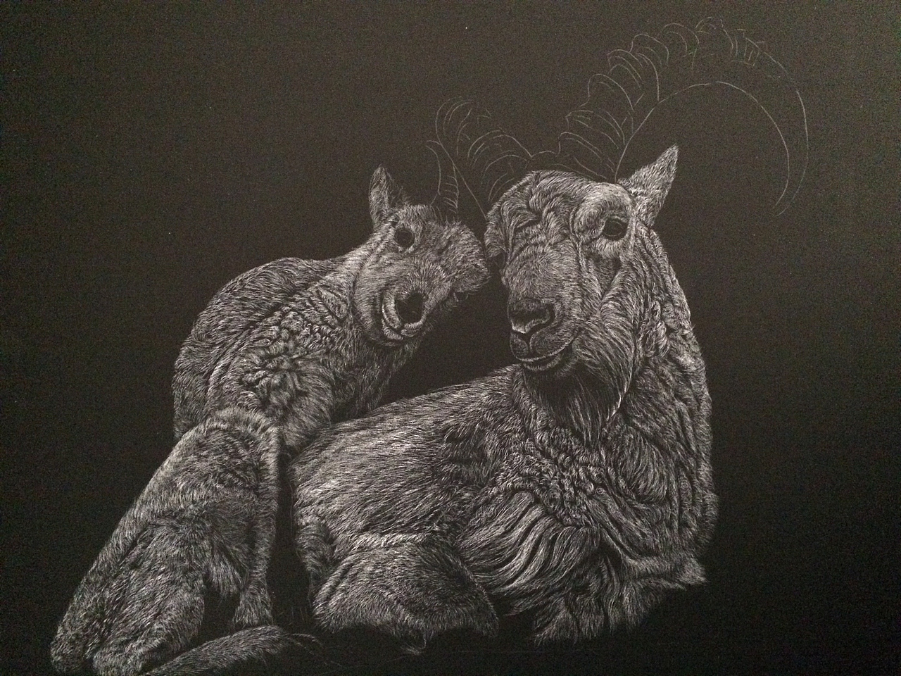 李子哥刮画作品《羊羊得意》（图ZMTU1MzUwMzI0） - 绘画 - 站酷设计师李子哥原创素材 - 站酷ZCOOL