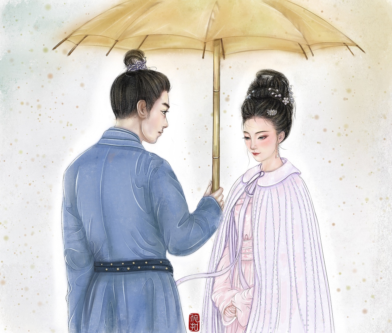 梦华录之中国传统色：松花、暮山紫、桃夭、品月（图ZMzA2MDUzMjAw） - 商业插画 - 站酷设计师依扣原创素材 - 站酷ZCOOL