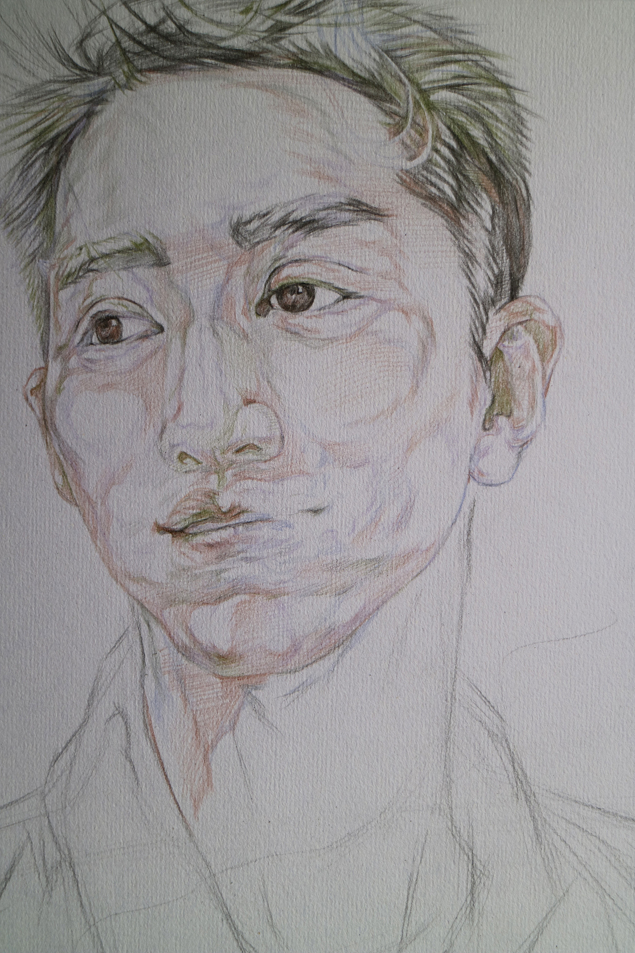 肌肉顺便白描出来