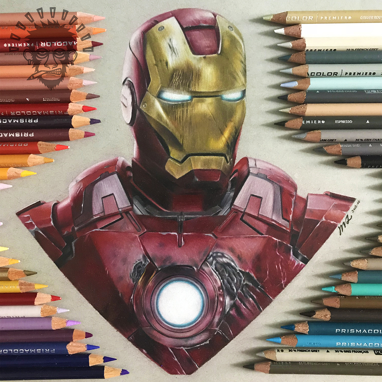MZ彩铅手绘-漫威英雄系列钢铁侠（图ZMTIzMjIwNTQ4） - 绘画 - 站酷设计师MZ_先森原创素材 - 站酷ZCOOL