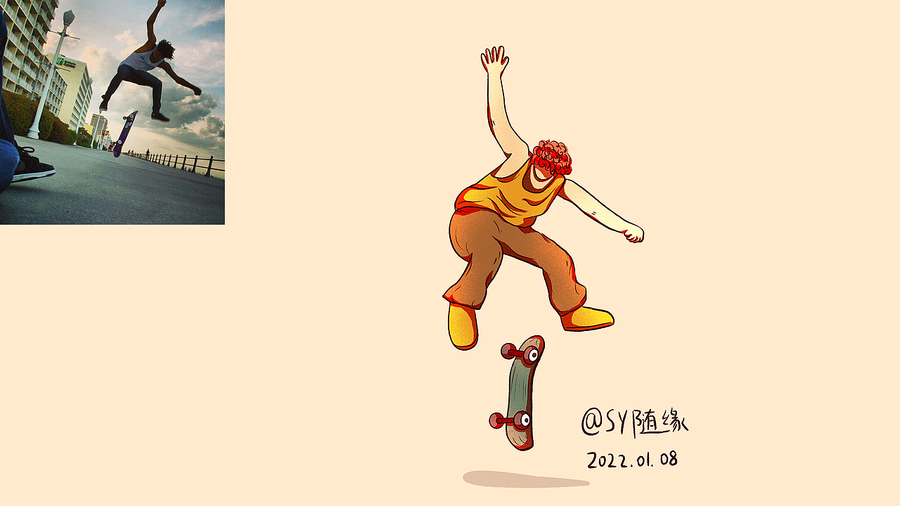 「28天」速写打卡挑战——第一周主题：OLLIE（图ZMjg1MTk2NDU2） - 创作习作 - 站酷设计师SY随缘原创素材 - 站酷ZCOOL