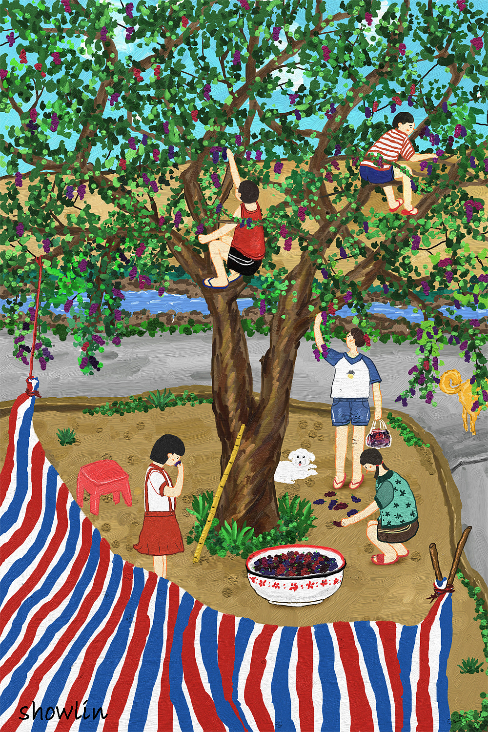 潮汕民俗旧时往事·摘桑葚·跳房子