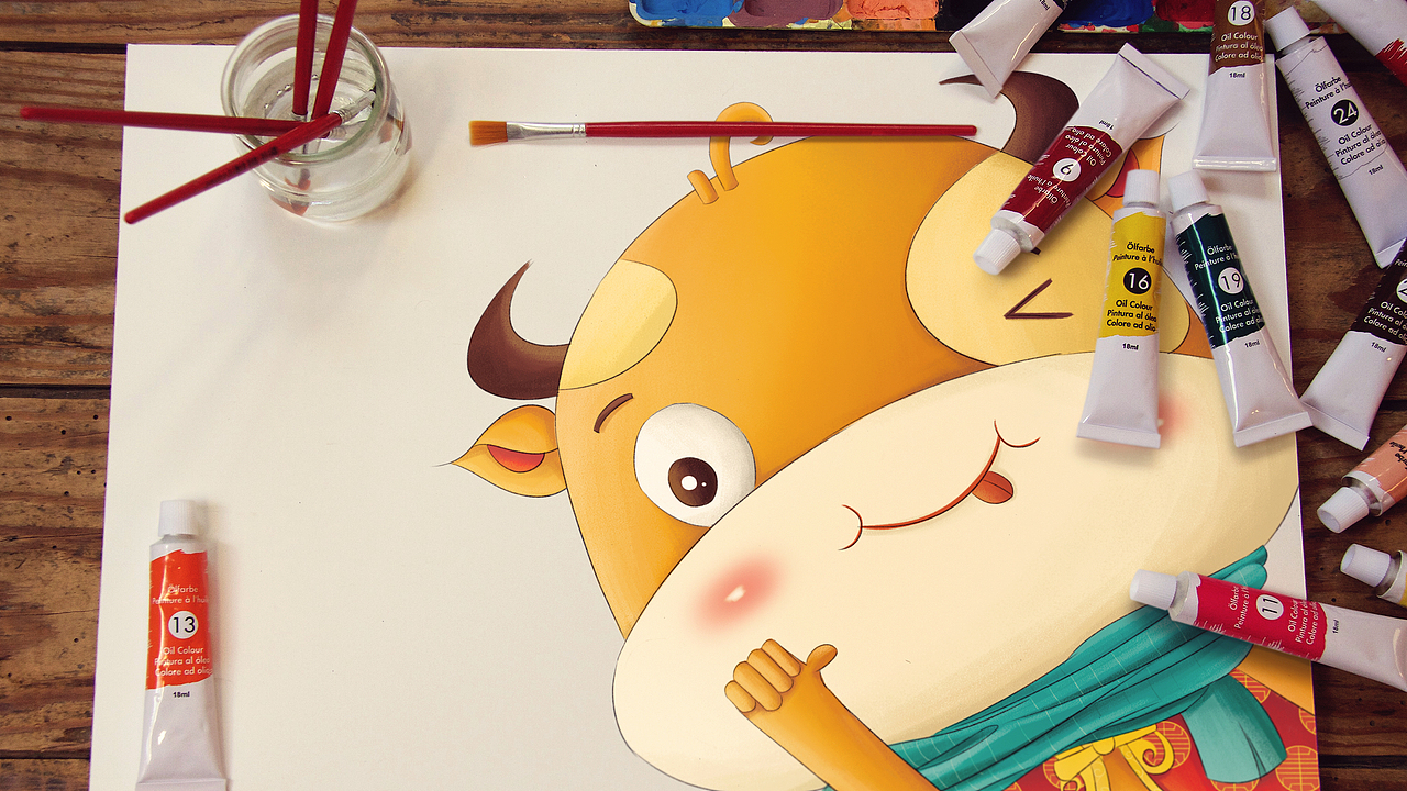 牛年文创手提袋插画创作