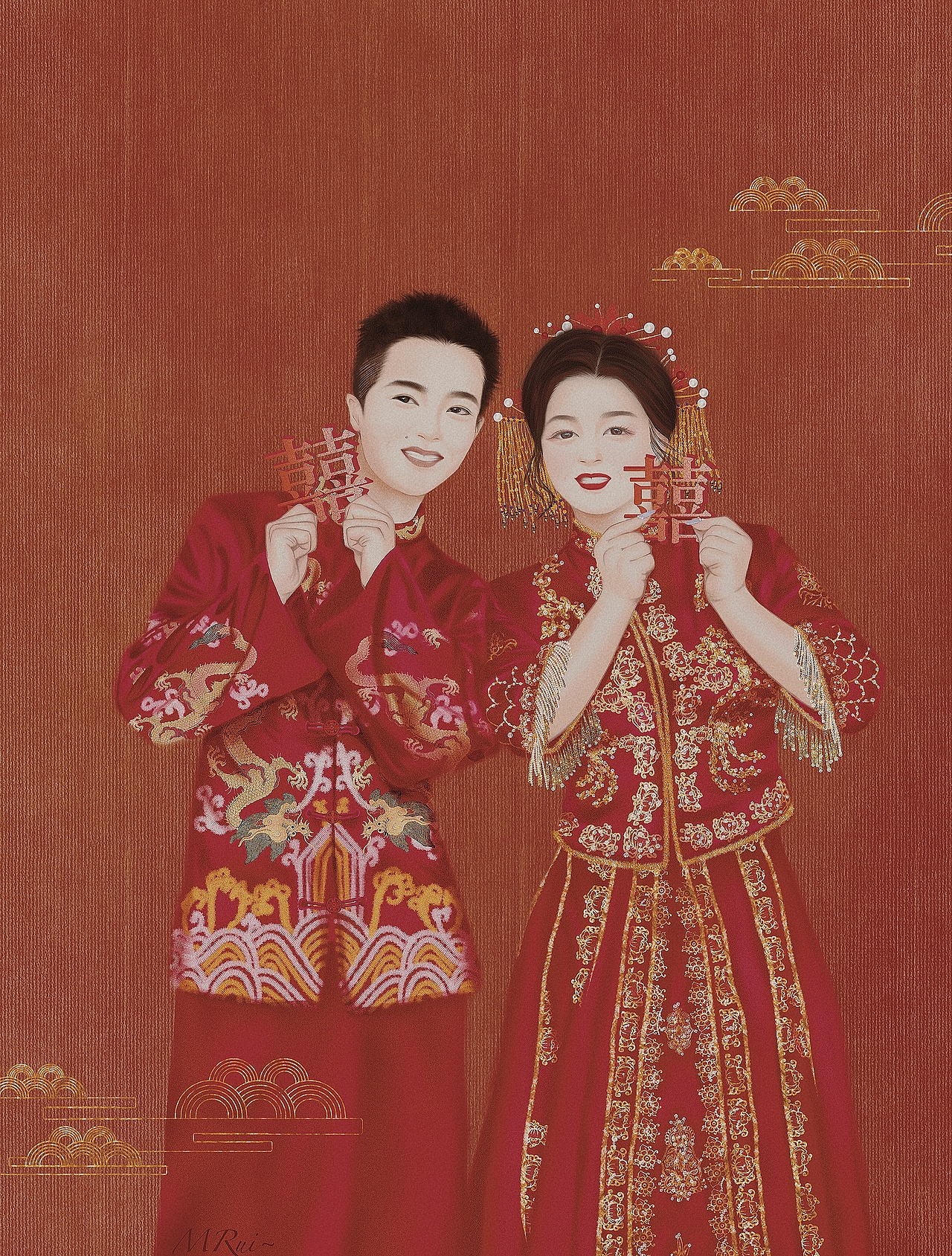 小插画(新婚快乐)