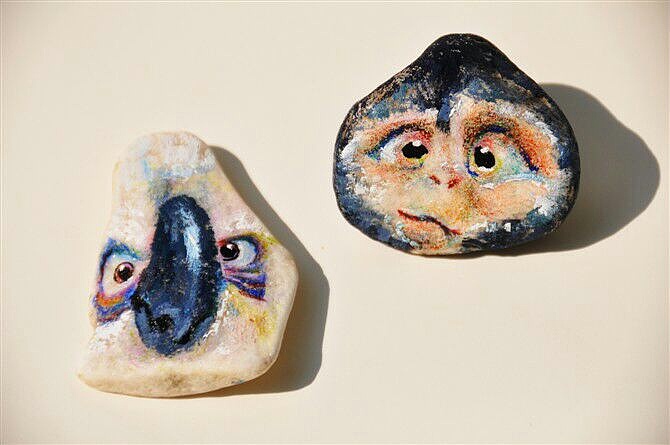 原创设计手绘蔬菜和水果 石头