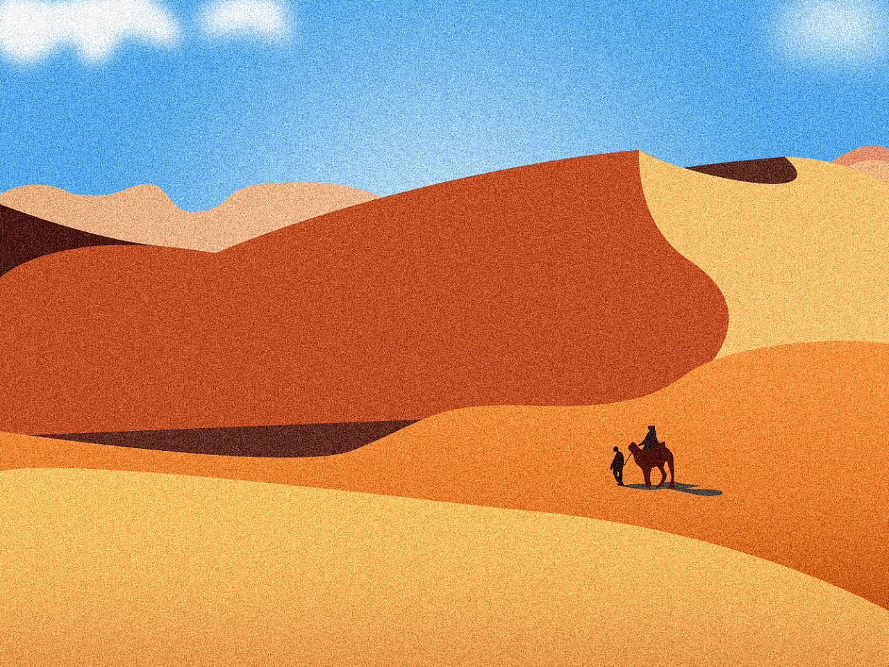 手绘沙漠骆驼图片素材免费下载 - 觅知网