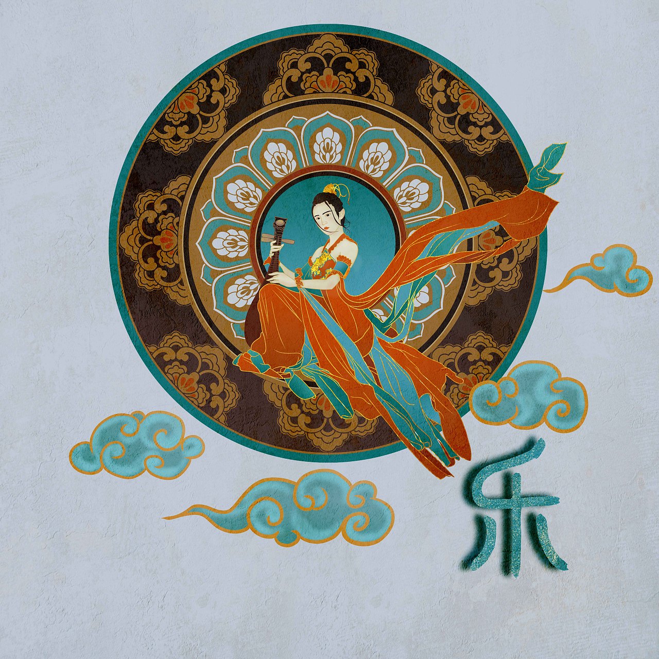 敦煌 壁画 插画