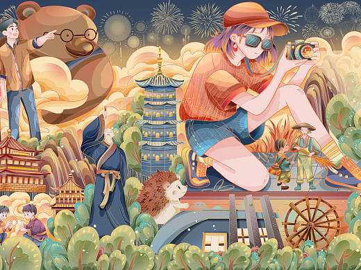 二十四节气插画长卷