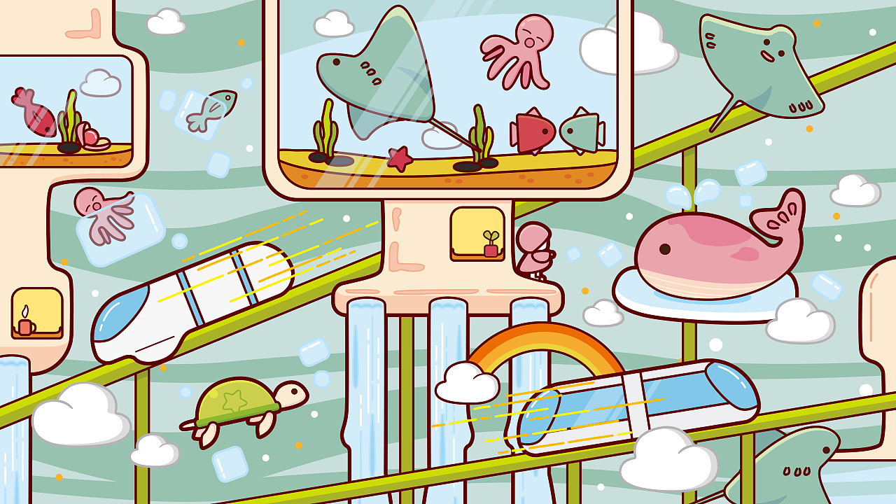 《海洋城市》——比亚迪云巴插画