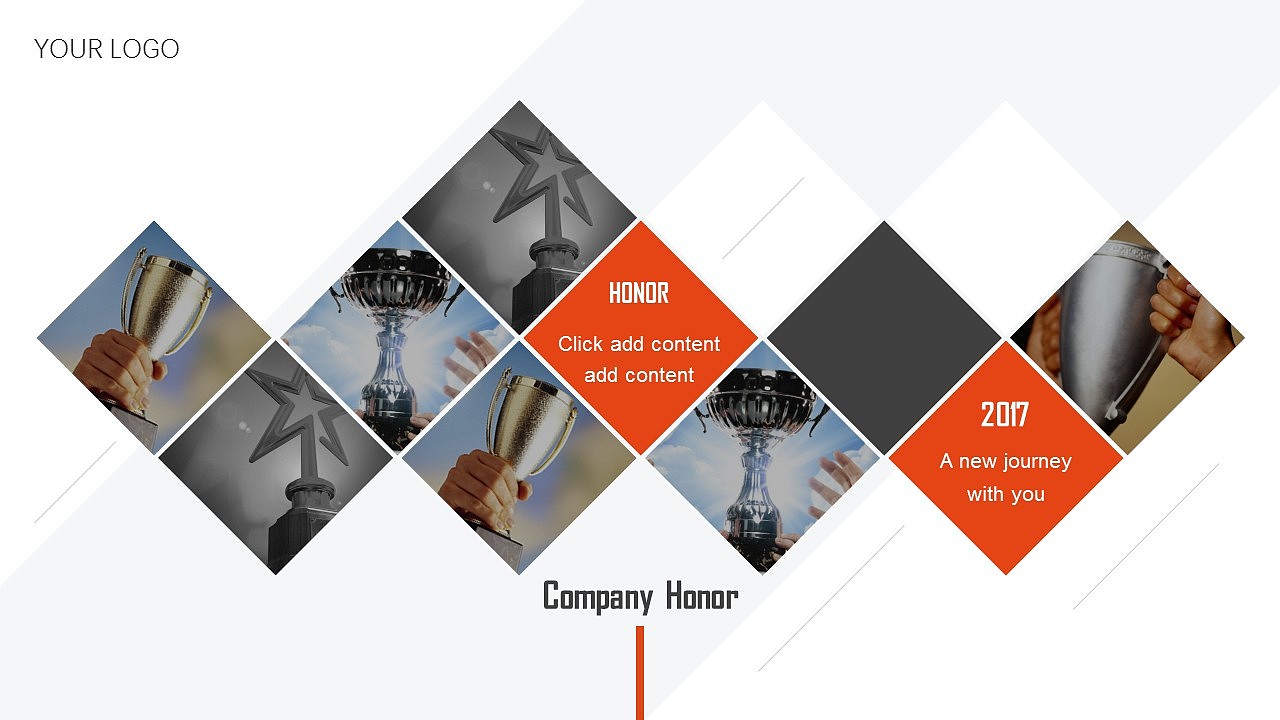 2017通用项目宣传推广红蓝金3色PPT模板