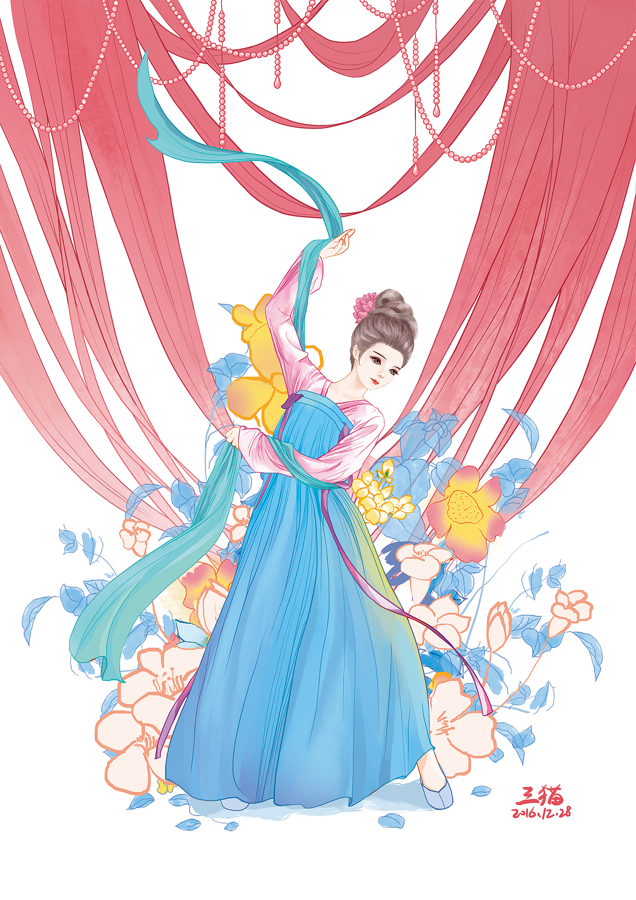 古风插画（图ZNjk4MzU4NzY=） - 创作习作 - 站酷设计师6三猫原创素材 - 站酷ZCOOL