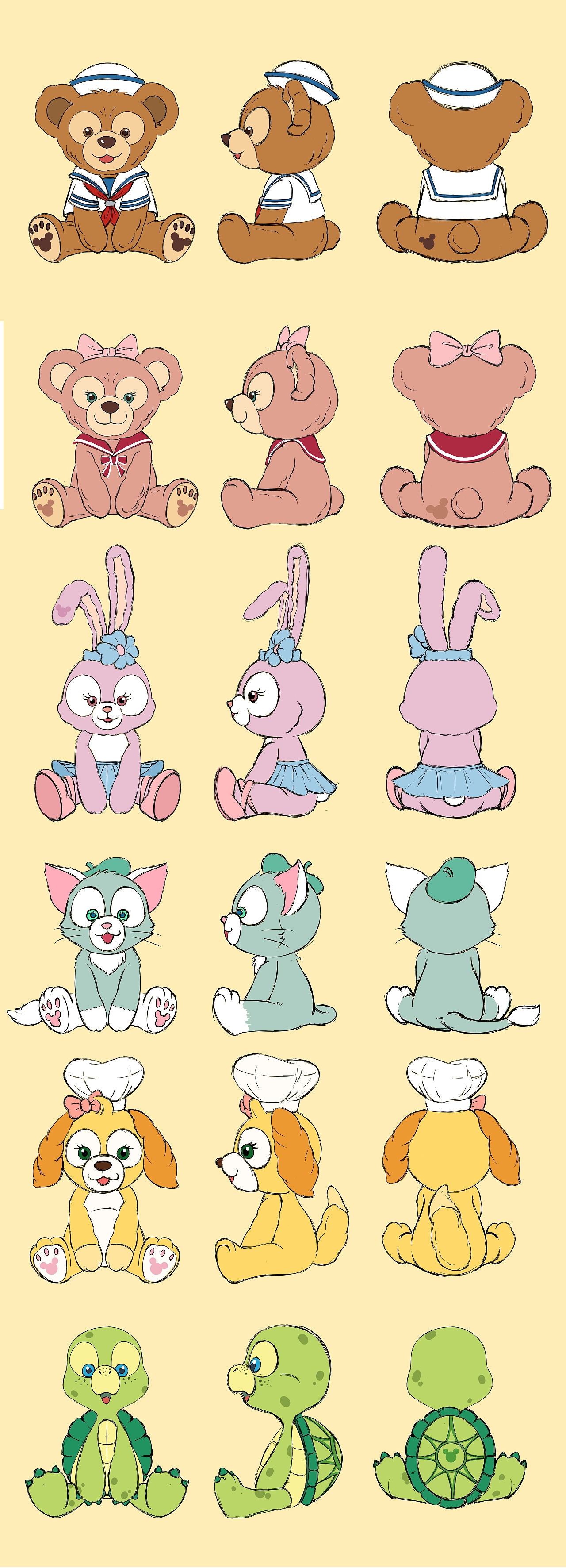 迪士尼潮玩盲盒三视图设计