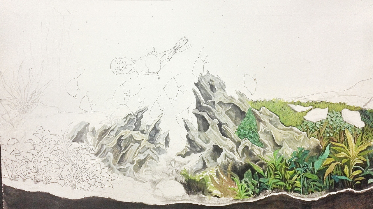 骑鱼去旅行之 八，水族箱（图ZNDY4OTE3MTI=） - 商业插画 - 站酷设计师NIUBOY原创素材 - 站酷ZCOOL