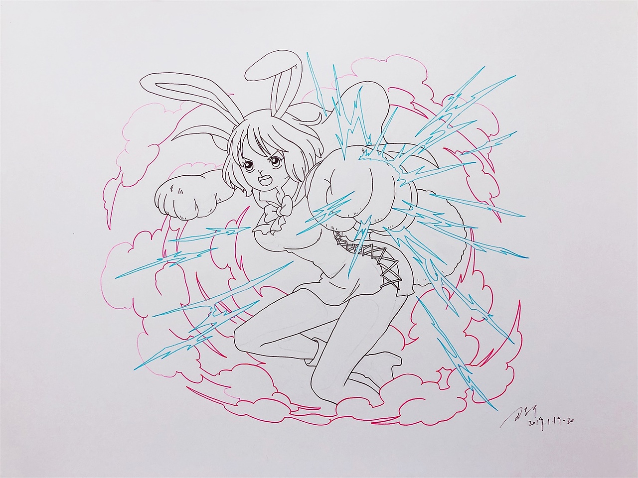 马克笔手绘海贼王——小兔子加洛特