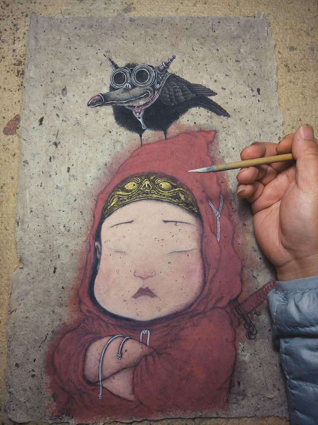 《独角仙黑鸦图》明子