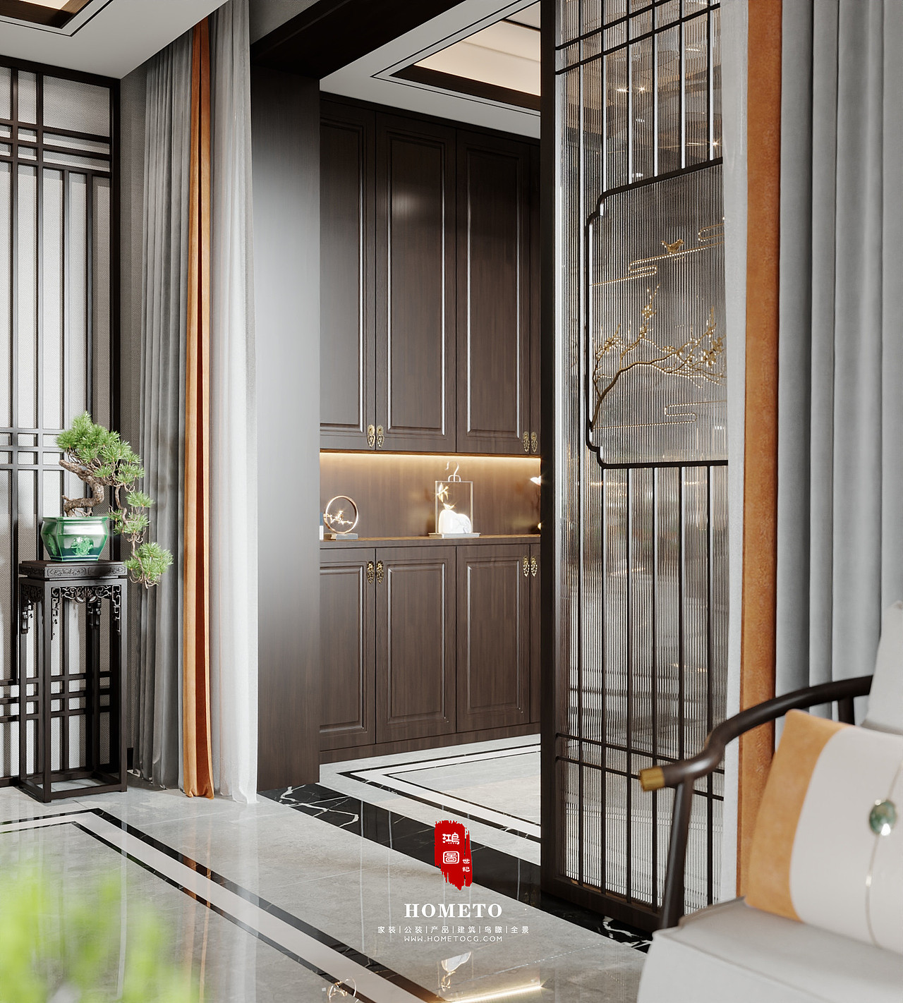 嘉定区 · 绿地天呈 - 客餐厅（图ZMjE4NjMyMDQw） - 家装设计 - 站酷设计师鸿图世纪原创素材 - 站酷ZCOOL