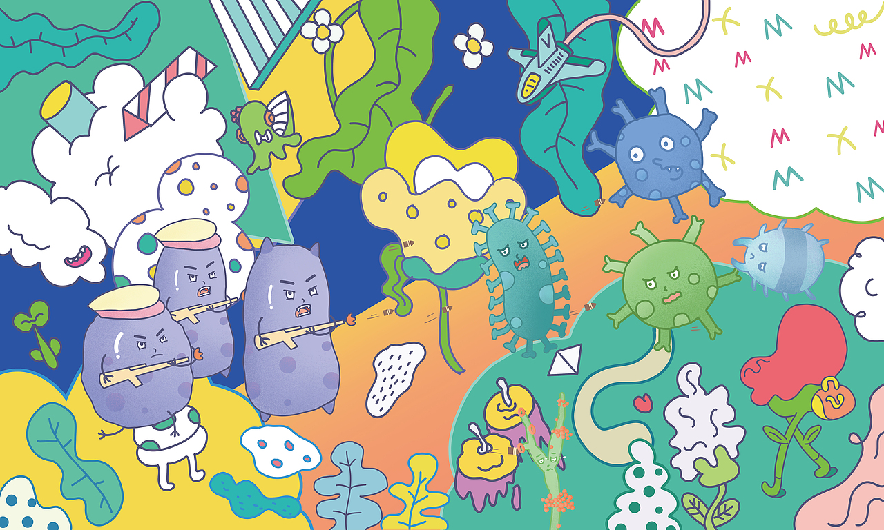 细菌大战|插画|商业插画|綤嶶_原创作品-站酷zcool