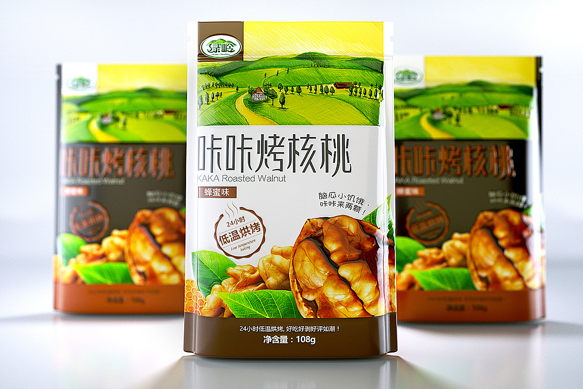 绿岭核桃包装设计（图ZNjc0MTg3NzI=） - 包装 - 站酷设计师AOCHDA奥创原创素材 - 站酷ZCOOL