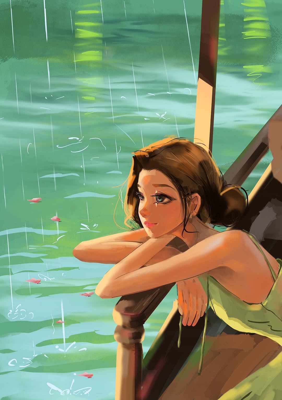 我想不起来是不是真的，我好像躺在平地上淋过（图ZMzA2NTkzNTg4） - 商业插画 - 站酷设计师艾伦song原创素材 - 站酷ZCOOL