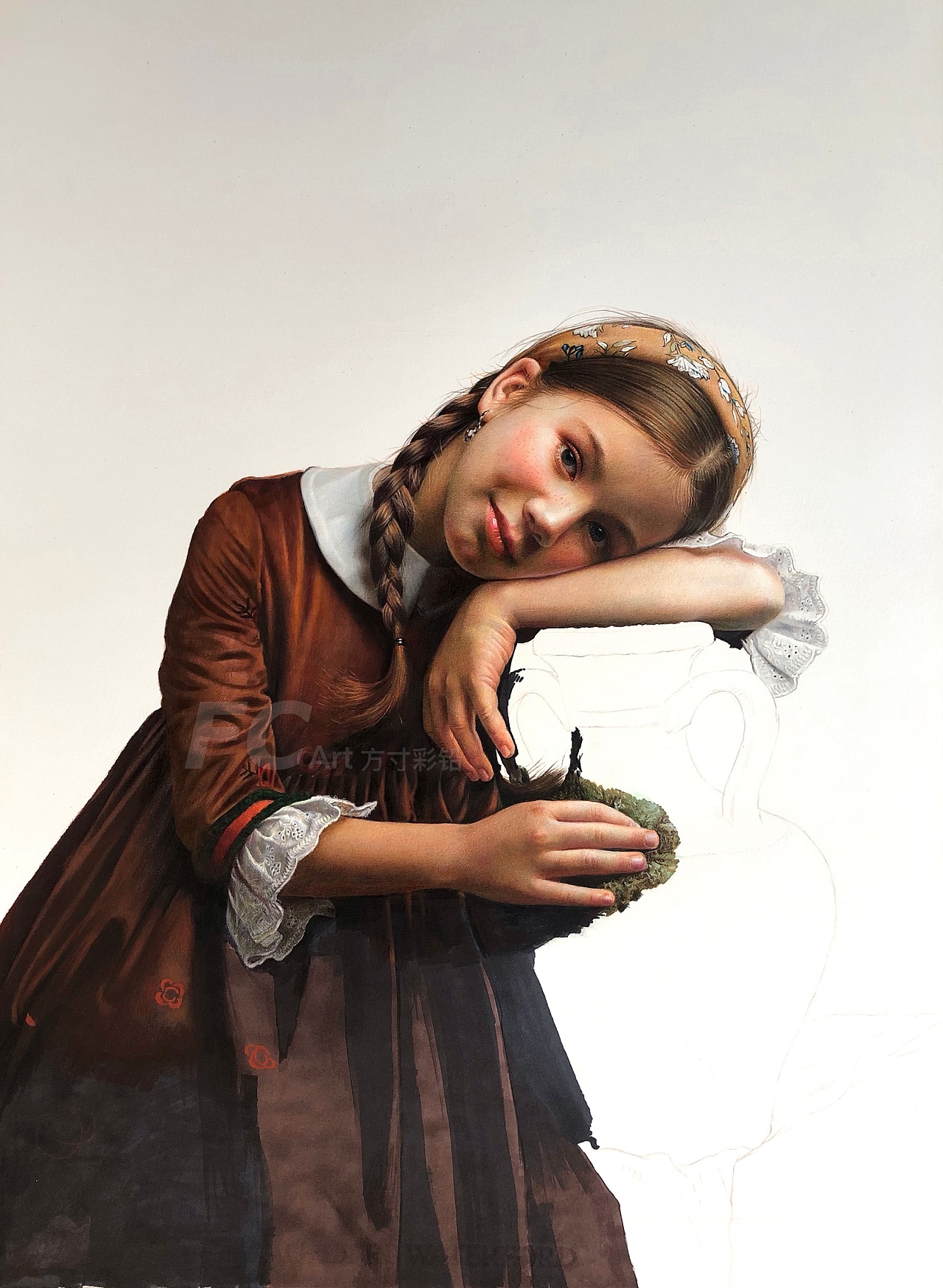 彩铅作品-晚餐前的准备