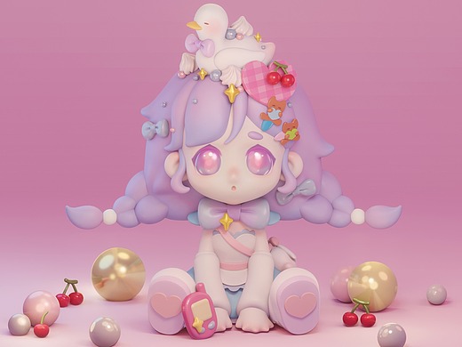 马卡龙女孩_q版建模练习