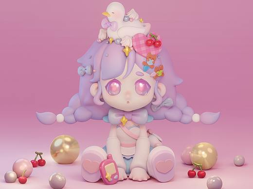 马卡龙女孩_Q版建模练习（个人主页-ZNTc2MTY3MDQ=） - 人物/生物 - 站酷设计师PockyMini原创素材 - 站酷ZCOOL