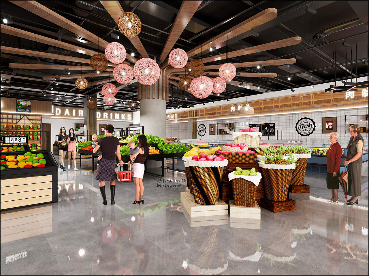 Supermarket design｜超市效果图设计案例（图ZMjcyOTkwMzg4） - 酒店餐饮设计 - 站酷设计师设计师叶宋原创素材 - 站酷ZCOOL