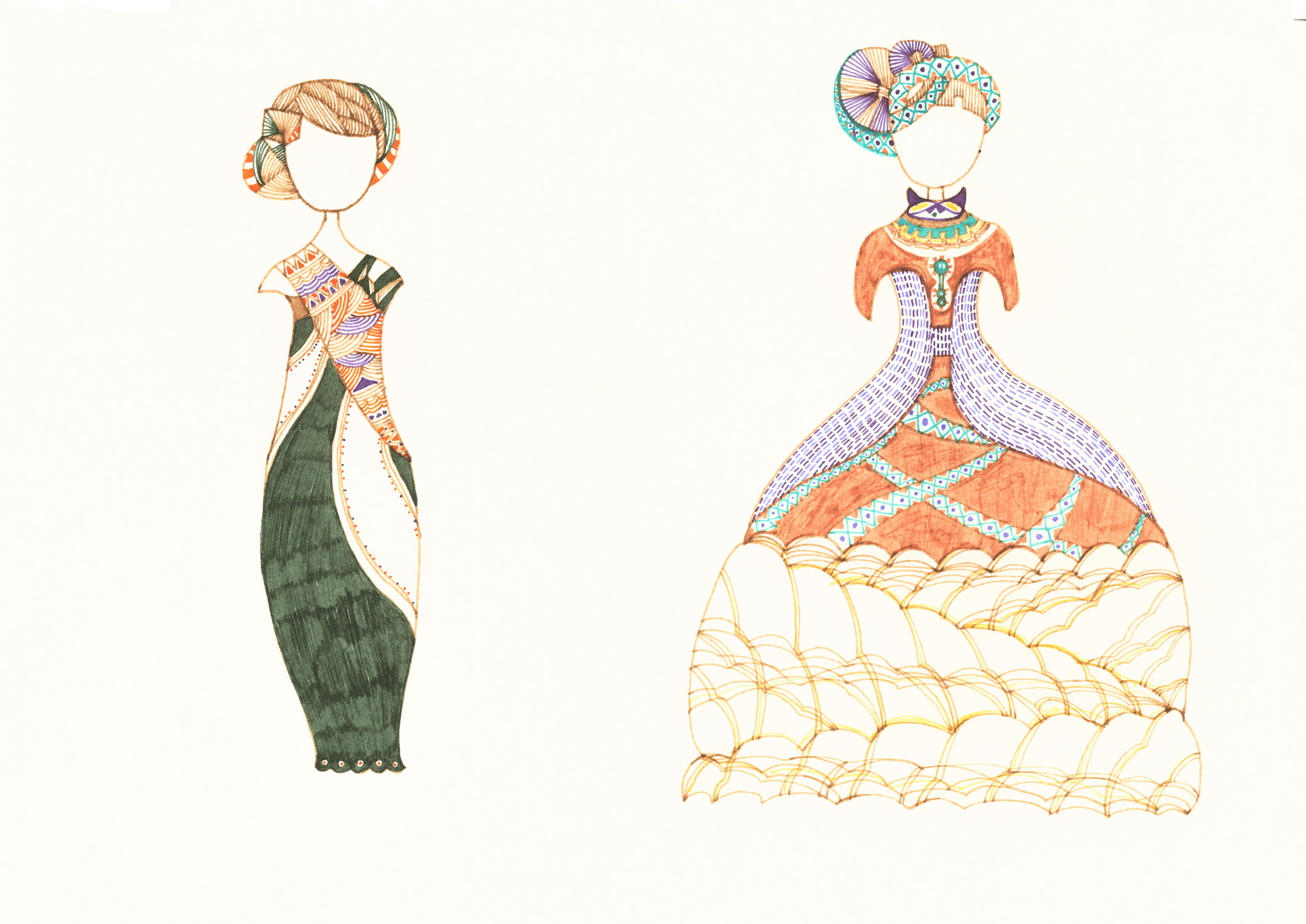 服装插图系列|插画|其他插画|毛茸茸狮子头 - 原创作品 - 站酷 (zcool